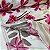 Linho Com Viscose Estampado Fundo Bege Com Flores Rosas e Folhagens Verdes - Imagem 2