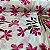 Linho Com Viscose Estampado Fundo Bege Com Flores Rosas e Folhagens Verdes - Imagem 1