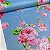Oxford Estampado Fundo Azul Claro Com Rosas - Imagem 3