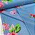 Oxford Estampado Fundo Azul Claro Com Rosas - Imagem 2