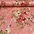 Oxford Estampado Fundo Rosê Com Flores Rosê e Vermelho - Imagem 1