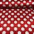 Cetim Estampado Fundo Vermelho com Poá Branco - Imagem 1