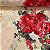 Percal De Microfibra Estampado Fundo Amarelo Clarinho com Floral Vermelho - Imagem 1