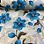 Tergal Estampado Flores Lindas Azuis - Imagem 1