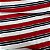 Viscose Estampada Listrado Vermelho, Branco com Cinza - Imagem 1