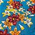 Chita Maxi Floral Fundo Turquesa e Lírios - Imagem 1