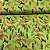Tricoline Digital Estampada Floral Com Pássaros Fundo Verde - Imagem 2