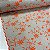 Linho com Viscose Bordado Crú Floral Laranja - Imagem 2