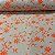 Linho com Viscose Bordado Crú Floral Laranja - Imagem 1