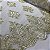 Tule Bordado Cord Metalic Dourado com Branco - Imagem 2