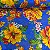 Chita Maxi Floral Fundo Azul Flores Amarelas - Imagem 1