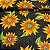 Chita Maxi Floral Girassol Fundo Preto - Imagem 1