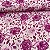Crepe Estampado Fundo Rosa Com Floral Rosa - Imagem 1