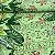 Crepe Estampado Fundo Verde Claro Barrado Com Floral - Imagem 1