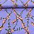 Crepe Estampado Fundo Lilás Com Florzinhas Rosas - Imagem 1