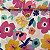Viscose Estampada Fundo Branco com Floral Grande Colorido - Imagem 1