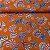 Viscose Estampada Fundo Laranja com Conchas e Florzinhas - Imagem 1