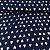 Viscose Estampada Fundo Azul Marinho com Corações Brancos - Imagem 1