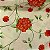 Percal Estampado 180 Fios Fundo Amarelo Clarinho com Floral Laranja - Imagem 1