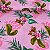 Viscolinho Estampado Fundo Rosa Claro Com Florzinhas Rosas - Imagem 1