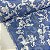 Crepe Chiffon Estampado Fundo Azul Clarinho com Ramos e Florzinhas Brancas - Imagem 2