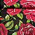 Chita Maxi Floral Fundo Preto Rosas Vermelhas - Imagem 1