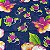 Chita Maxi Floral Havaiano Fundo Marinho - Imagem 1