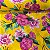 Chita Maxi Floral Fundo Amarelo Flores Rosas - Imagem 1