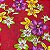 Chita Maxi Floral Fundo Vermelho Lírios - Imagem 1