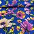 Chita Maxi Floral Liz Fundo Azul - Imagem 1