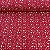 Tricoline Estampada Bahamas Fundo Vermelho Com Corações Brancos - Imagem 1