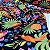 Viscose Digital Nacional Floral Colorido Fundo Preto - Imagem 2