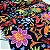 Viscose Digital Nacional Floral Colorido Fundo Preto - Imagem 3