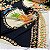 Viscose Digital Nacional Barrado Fundo Preto com Floral e Abacaxi - Imagem 2
