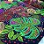 Viscose Digital Nacional Fundo Preto Com Floral, Corações e Poa - Imagem 1