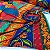 Viscose Digital Nacional Barrado Fundo Marinho Floral Colorido - Imagem 2