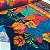 Viscose Digital Nacional Barrado Fundo Marinho Floral Colorido - Imagem 3