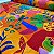 Viscose Digital Nacional Fundo Laranja com Floral Colorido - Imagem 1