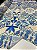 Viscose Digital Nacional Barrado Com Fundo Bege e Floral Azul - Imagem 3