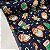 Oxford Estampada de Natal Fundo Marinho Com Papai Noel, Biscoito e Árvore - Imagem 2