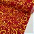 Oxford Natalino Shine Fundo Vermelho com Ramos Amarelos - Imagem 1