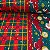 Oxford Natalino Shine Barrado com Papai Noel e Xadrez Vermelho e Amarelo - Imagem 2