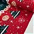 Oxford Natalino Shine Vermelho com Verde Barrado com Árvores, Papai Noel e Flocos - Imagem 1