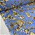 Crepe Chiffon Estampado Fundo Azul Clarinho com Florzinhas Amarelas - Imagem 2