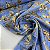 Crepe Chiffon Estampado Fundo Azul Clarinho com Florzinhas Amarelas - Imagem 1