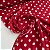 Crepe Chiffon Estampado Fundo Vermelho com Poá Branco - Imagem 1