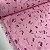 Crepe Chiffon Estampado Fundo Rosa Clarinho com Florzinhas Brancas, Rosas e Lilás - Imagem 2