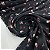 Crepe Chiffon Estampado Fundo Preto com Florzinhas Rosas - Imagem 1