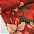 Crepe Chiffon Estampado Fundo Terracota com Flor Bege e Vermelha - Imagem 2