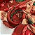 Crepe Chiffon Estampado Fundo Terracota com Flor Bege e Vermelha - Imagem 1